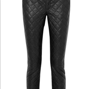 frame quilted leather pants